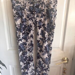 Free people, corduroy, floral printed pants, hip huggers